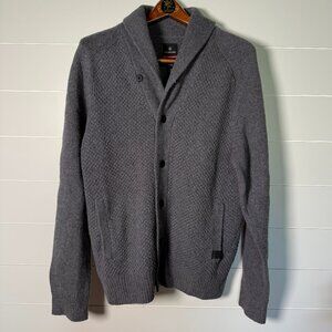 Victorinox Cardigan Long Sleeve Button Gray Heathered 100% Lambswool Size XL